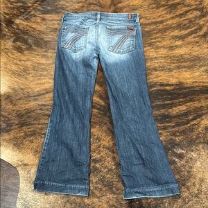 7 for all mankind Dojo Flare Wide Leg  Pink Logo